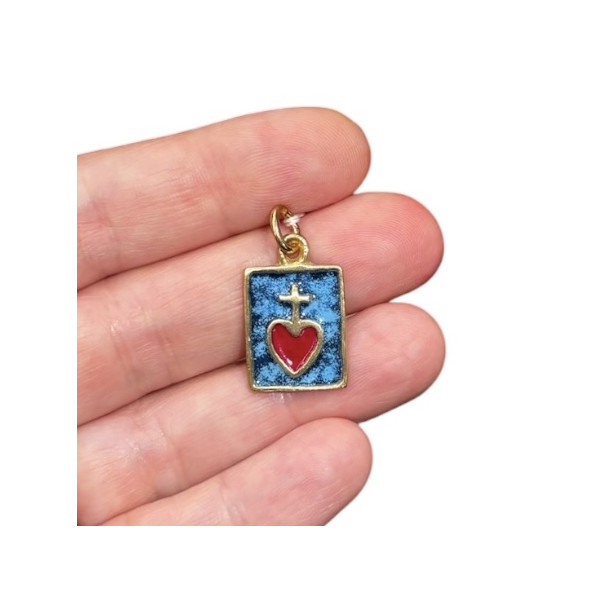 Sacro cuore pendente placca smaltata