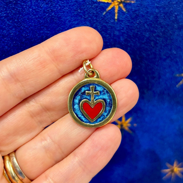 Medaglia Sacro cuore smaltato medio