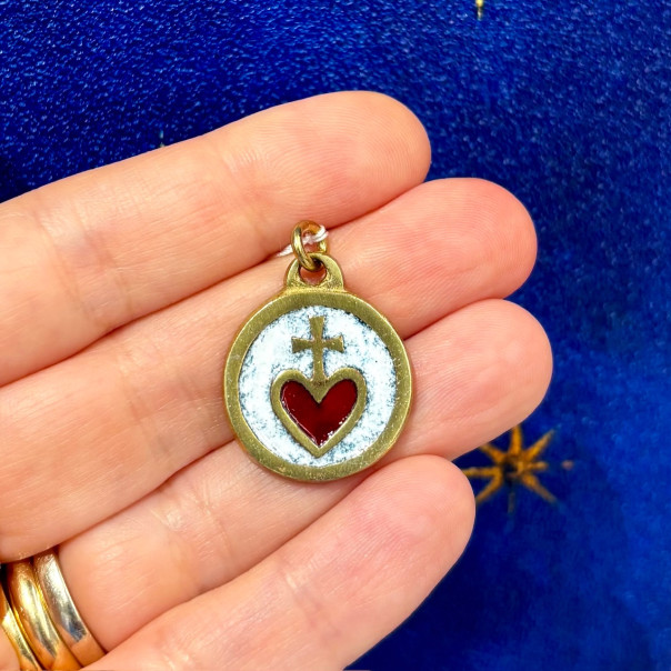 Medaglia Sacro cuore smaltato medio