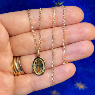 Collana Madonna di Guadalupe argento dorato
