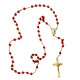 Rosary in silver and red coral