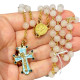 Rose quartz and bronze rosary