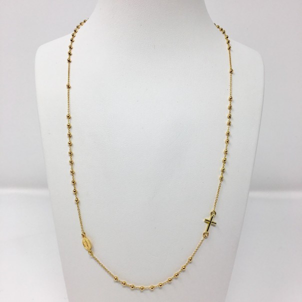 Rosario girocollo in oro giallo