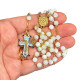 Mother of pearl rosary in gilded bronze with fire enamel