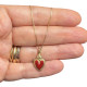 Red enameled 18-karat gold-plated 925 silver Holy Heart necklace