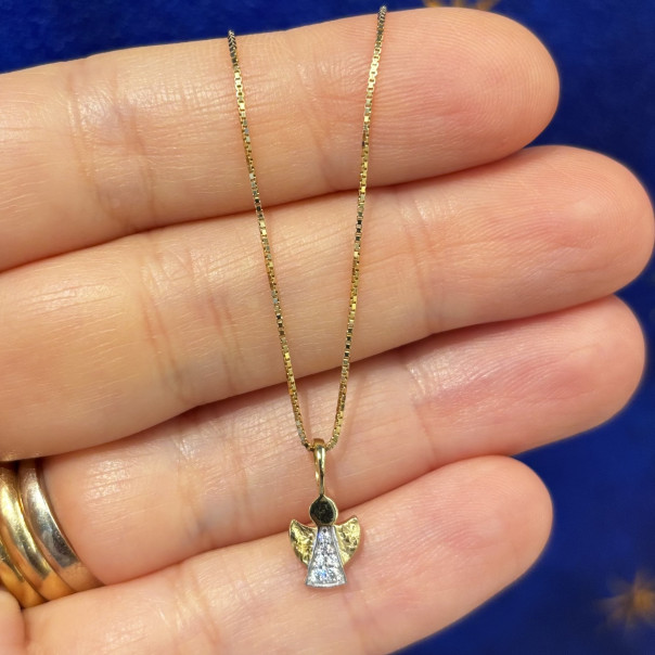 Collana Angelo micro argento 925 dorato