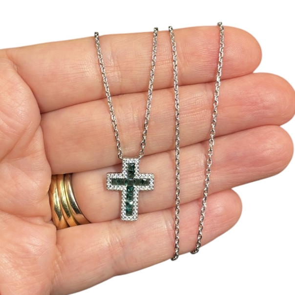 Collana Croce smeraldo